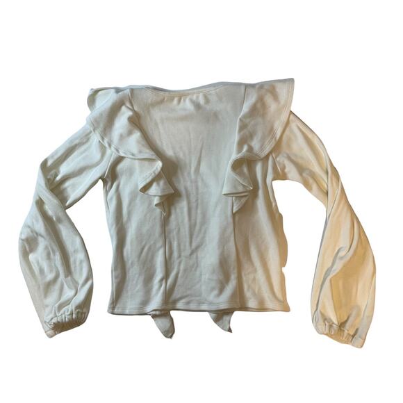 Rachel Pally Revolve Long Sleeve Top with Ruffle details White Color Size Small - Picture 4 of 11